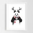 thumbnail image 1 of Xmas Panda - Illustration Animal Humor Winter Wildlife Christmas Surrealism White Framed Wall Art Print 16 x 24 inches, 1 of 1