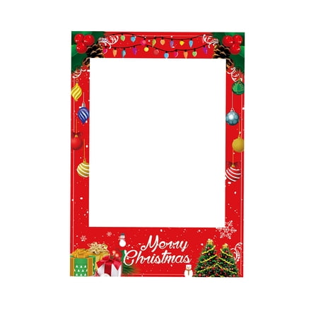 Zhiyie Xmas Paper Photo Frame Handheld Photo Frame Christmas Party Photography Accessories Fashion Selfie Picture Frame for Home