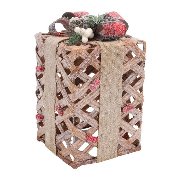 Xmas Present Box Decor Xmas Present Box Decoration Present Box With Pine Cones Bow Xmas