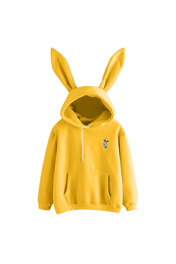 Xmas Pullover Tops Winter Fall Loose Fit Hooded Long Sleeve Bubble Cuff One Shoulder Drawstring Plain Hoodie Cotton Hoodies Sweatshirt(Yellow,M)