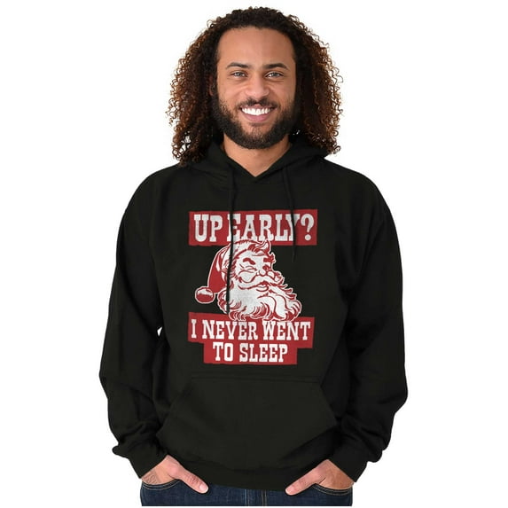 Xmas Santa Claus Never Went to Sleep Unisex Plus Size Hoodie Brisco Brands 2X