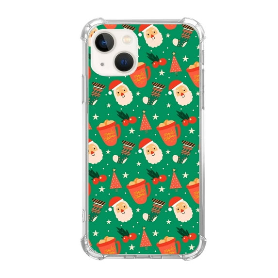 Xmas Seamless Pattern Case Compatible with iPhone 13,Aesthetic Art Design TPU Bumper Bumper Cover Case