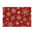 thumbnail image 1 of Xmas Snowflakes Winter Seasonal Holiday Farmhouse Kitchen Dining Table Decoration For Indoor Outdoor Dinner Decor (Red) christmas placemats thanksgiving placemats, 1 of 2