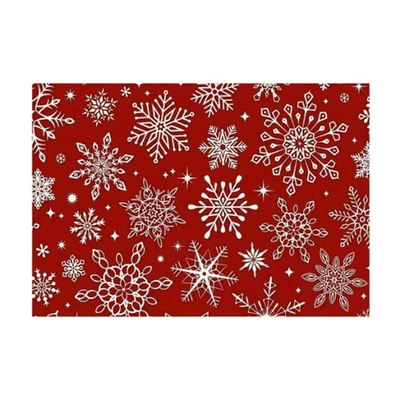 Xmas Snowflakes Winter Seasonal Holiday Farmhouse Kitchen Dining Table Decoration For Indoor Outdoor Dinner Decor (Red) christmas placemats thanksgiving placemats