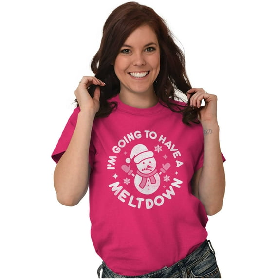 Xmas Snowman Going to Have a Meltdown Women's Graphic T Shirt Tees Brisco Brands M
