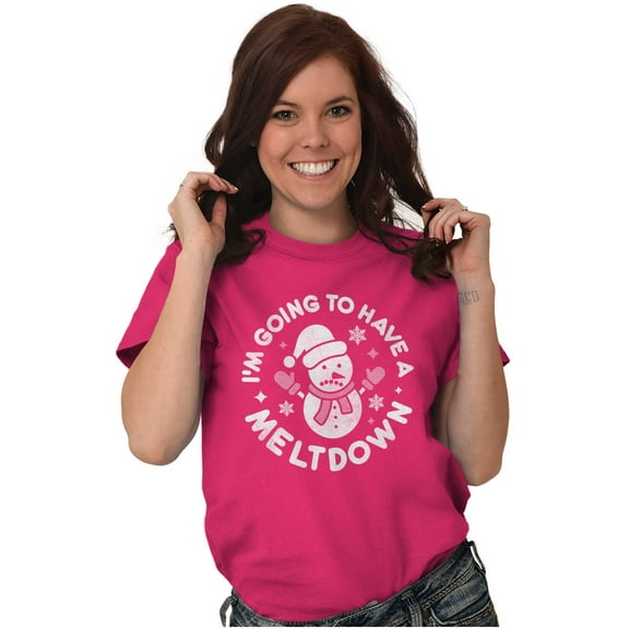 Xmas Snowman Going to Have a Meltdown Women's Graphic T Shirt Tees Brisco Brands S
