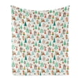thumbnail image 1 of Xmas Soft Flannel Fleece Blanket, Christmas Tree Presents Noel Holiday Happy Owl Reindeer Pine Tree Yuletide Celebration, Cozy Plush for Indoor and Outdoor Use, 50" x 60", Multicolor, by Ambesonne, 1 of 5