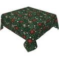 thumbnail image 1 of Xmas Table Cloth Square - Snowflake Tablecloth Winter Poinsettia Floral Table Cover for Dining Kitchen Picnic Party Decor 54 Inch, 1 of 8