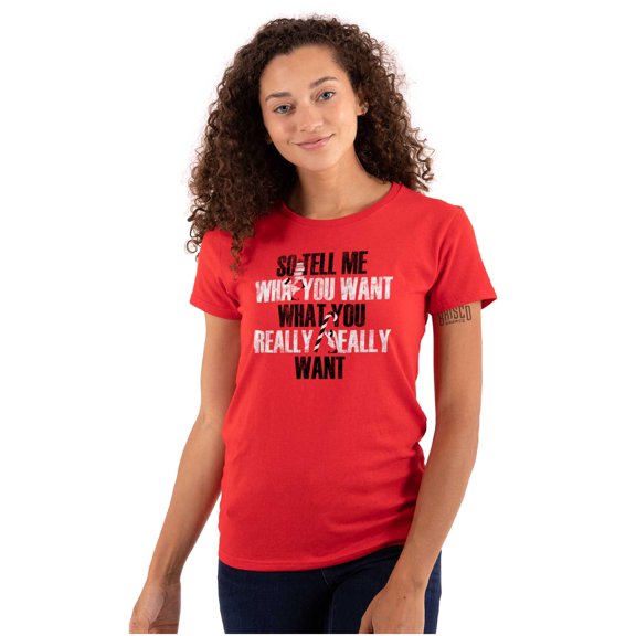Xmas Tell Me What You Really Want Womens Slim Fit Graphic Tee Brisco Brands M