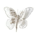 thumbnail image 1 of White White Artificial Christmas Butterflies Ornament With Clip Glitter For Christmas Tree Wedding Birthday Party Garland Hanging Decor, 1 of 6