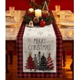 thumbnail image 1 of Xmas Tree Christmas Table Runner - 13x72 Buffalo Plaid Christmas Tree Table Runner with Snowflake Merry Xmas Decor, Vintage Farmhouse Rustic Winter Decoration for Home Kitchen Dinner Party, 1 of 5