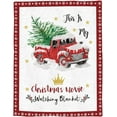 thumbnail image 1 of Xmas Tree Farm Truck Throw Blankets, This is My Christmas Movie Watching Blanket Decorative Soft Fleece Blanket for Home Sofa Couch Chair Living Bedroom,60x80 inches, Red White, 1 of 5