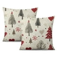 thumbnail image 1 of Xmas Tree Farmhouse Winter Holiday Throw Pillow Covers Square Throw Pillow Case 18 x18 Inches Set of 2 Christmas Throw Cushion Case for Indoor Home Bedroom, 1 of 7