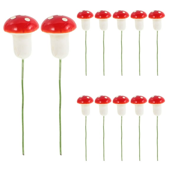 UKCOCO 12PCS Red Mushroom Christmas Ornament DIY Decoration Foam for Home Decoration All Ages