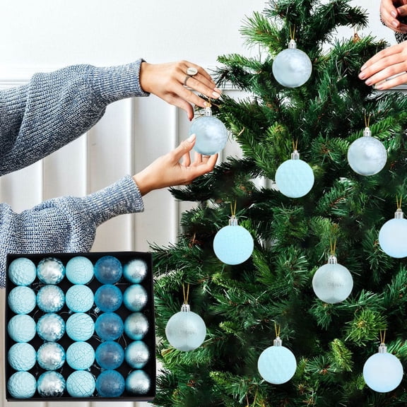 Xmas Tree Holiday Decor for Christmas 2025, 25pcs Christmas Decoration Pendant 6cm Wind Scratch Scratch Crack Painted Christmas Decoration Pendant Christmas Tree Pendant
