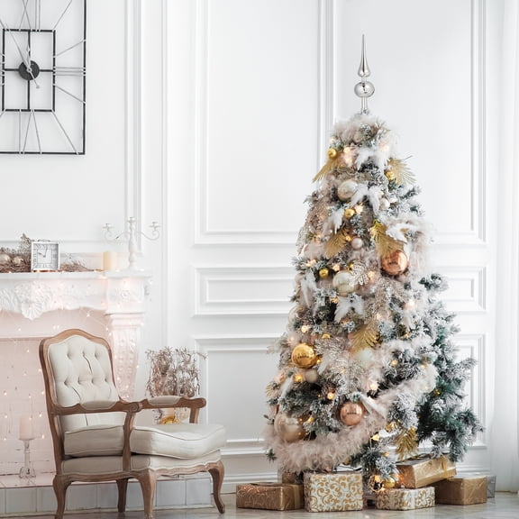 Clispeed -Plated Vintage Style Plastic Christmas Tree Topper for Holiday and Festive Home Decoration