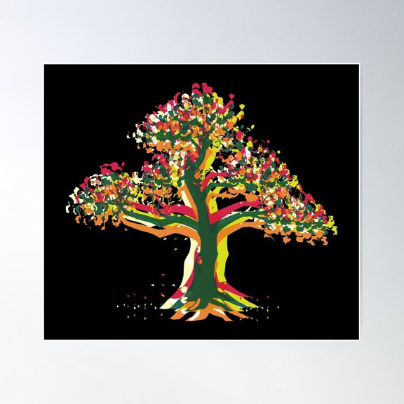 Xmas Tree Poster Wall Art, Modern Wall Decor For Living Room Bedroom, 16x24 UNFRAMED