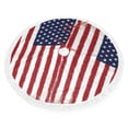 thumbnail image 1 of Xmas Tree Skirt Retro-America-Flag Tassel Edge Rustic Christmas Tree Skirts for Party Holiday Decorations 48", 1 of 6