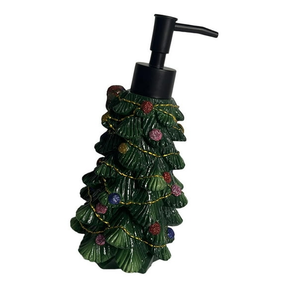 Xmas Tree Soap Dispenser Lotion Pump Bottle Resin Material for Kitchen Bathroom Dorm Countertop Use