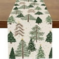 thumbnail image 1 of Xmas Trees Christmas Table Runner Watercolor Christmas Tree Runner for Table Seasonal Winter Holiday Christmas Decor for Home Kitchen Dining 13x72 Inch, 1 of 6