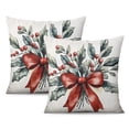 thumbnail image 1 of Xmas Winter Holiday Happy New Year Throw Pillow Case Square Throw Pillow Case 2 Pack Fashion Throw Cushion Case for Room Home Patio Bedroom Livingroom, 1 of 1