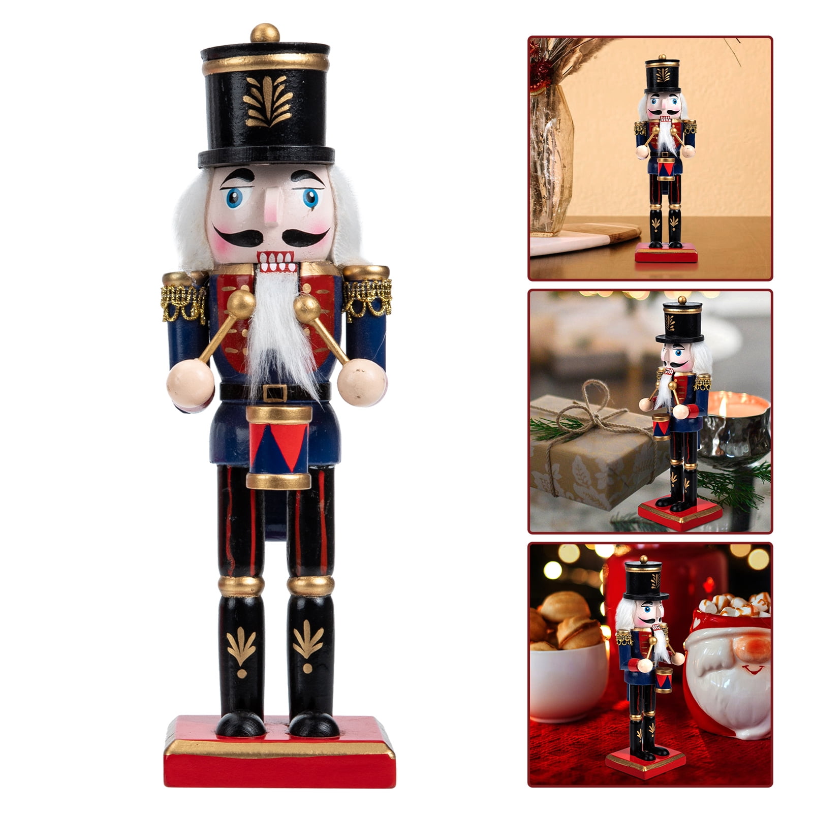 Xmas wood nutcrackers Christmas Nutcracker Figure Wooden Nutcracker Ornament Xmas Tabletop