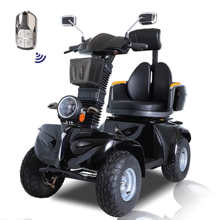 Xmatch 4-Wheel 3-Speed Medical Electric Mobility Scooter Battery-Powered with Rear Basket Adjustable Seat