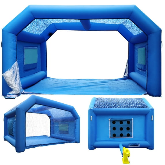 Xmaybang Inflatable Paint Booth 16x9.84x9.84ft with 1 Blowers Inflatable Spray Booth,Professional Car Workstation Portable Auto Paint Booth for Cars, Car Parts Painting