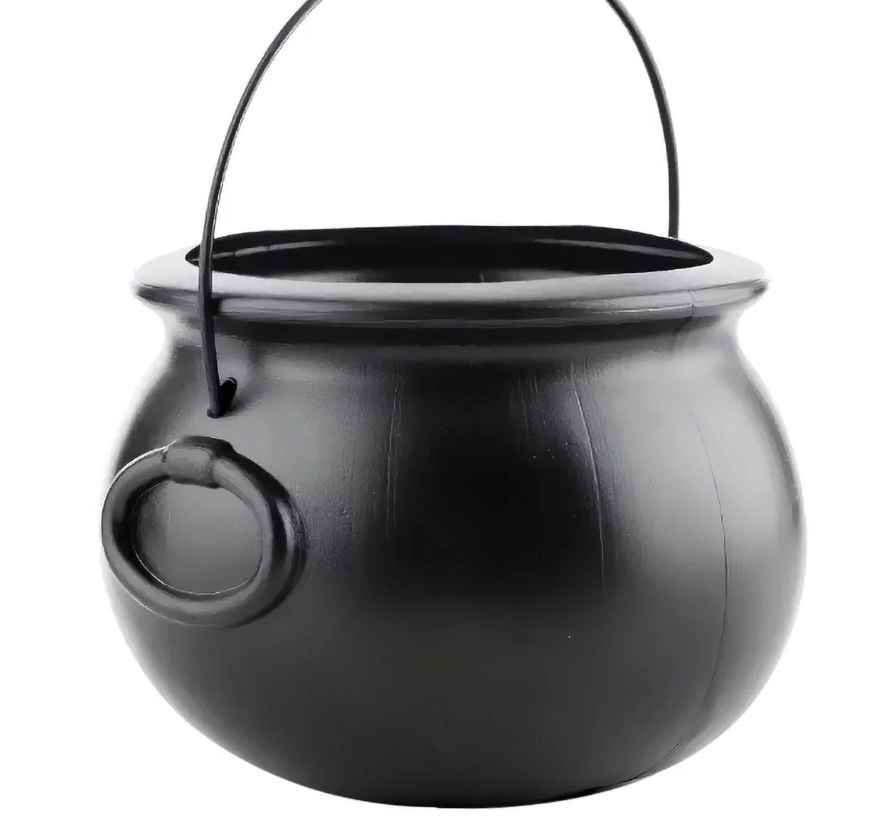 Xmealix Plastic Cauldron Bowl Candy Bowl 8" Large Black Witch Cauldron Pot Bucket For Decorations Trick Or Treat Party Supplies