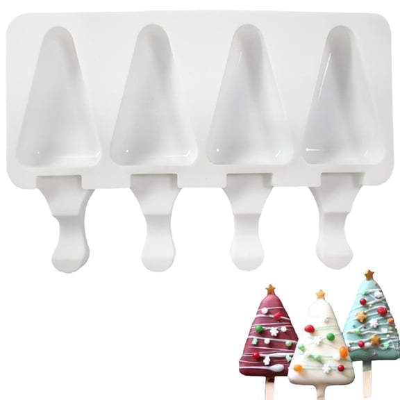 Xmealix Reusable Ice Mold with Drip Catcher, 4 Cavities Food-Grade Bpa-Free Popsicle Maker, Freezer and Dishwasher Safe, DIY Homemade Dessert Maker