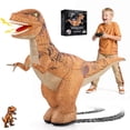 thumbnail image 1 of Xmhook 4ft Inflatable Dinosaur Remote Control Car with LED Sound & 360 °Rotation, Large Walking Dinosaur Blow up Toy for Kids Ages 3+ Gift, Brown, 1 of 9