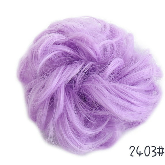 XmhyTop 1 Pc Light Purple Curly Bun Hair Piece, Natural-Looking Texture, Lightweight & Durable for Easy Updo Hairstyling