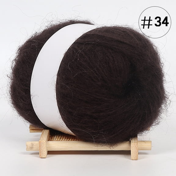 XmhyTop 1 Roll 25G Sepia Premium Yarn, 30% Mohair & 70% Wool Blend Soft Warm Yarn for Crocheting & Knitting | Perfect for DIY Scarves, Hats & Gloves