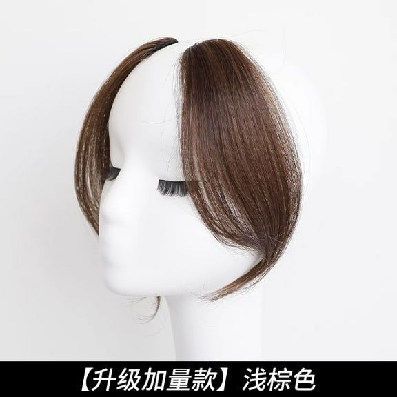 XmhyTop 10 Inch Side Bangs Clip in Hairpiece, Womens French Bang Style with Invisible Clips, Soft & Thick Texture for Natural Framing, Easy-to-Apply Daily Hair Accessory, Brown