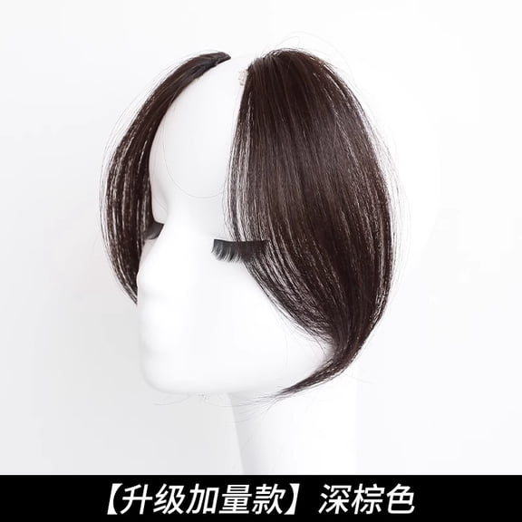 XmhyTop 10 Inch Side Bangs Clip in Hairpiece, Womens French Bang Style with Invisible Clips, Soft & Thick Texture for Natural Framing, Easy-to-Apply Daily Hair Accessory, Dark Brown