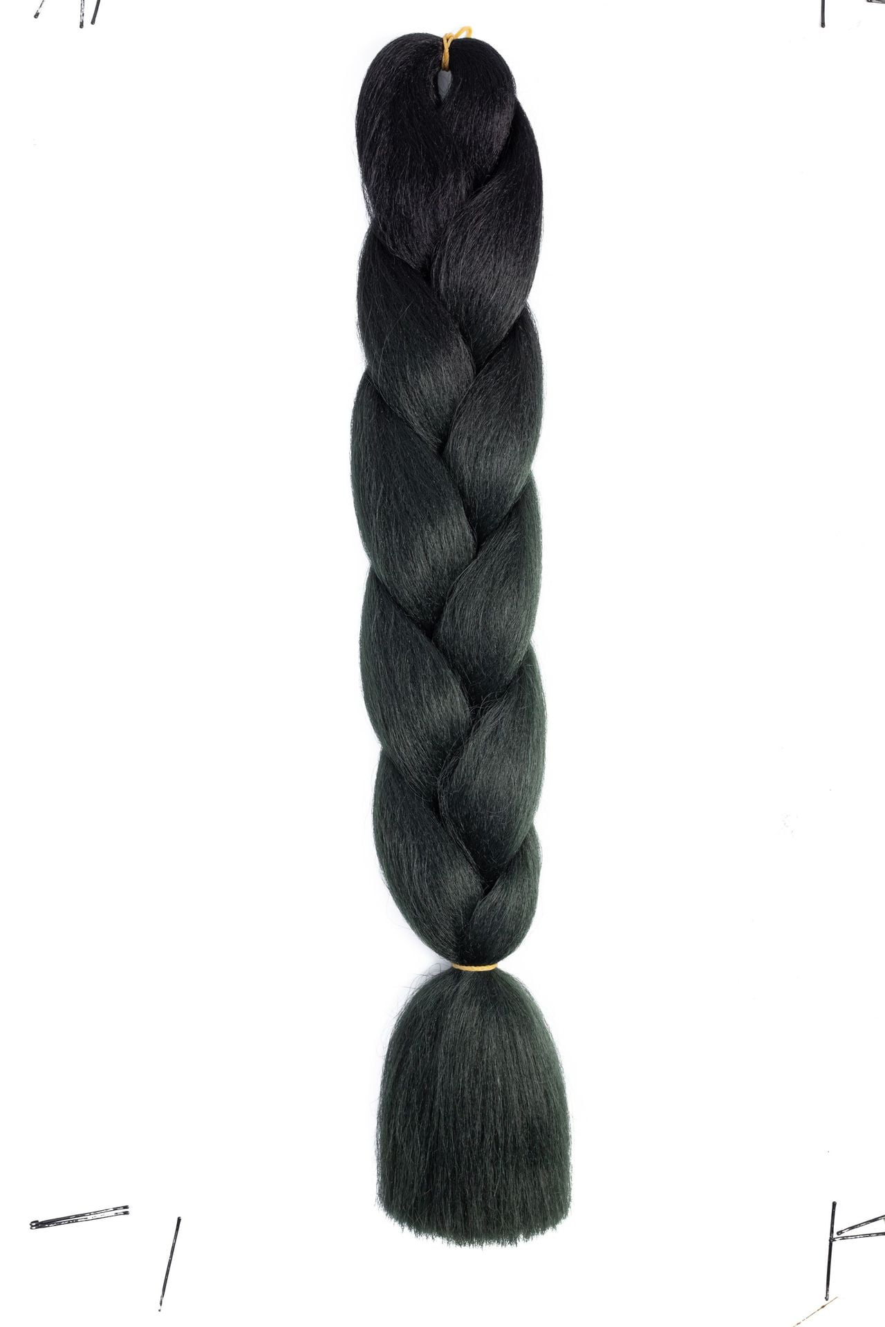 XmhyTop 10 Pack High-Temperature Jumbo Braiding Hair, Braids & Hair Extensions for Women, 24in，Black to Dark Green