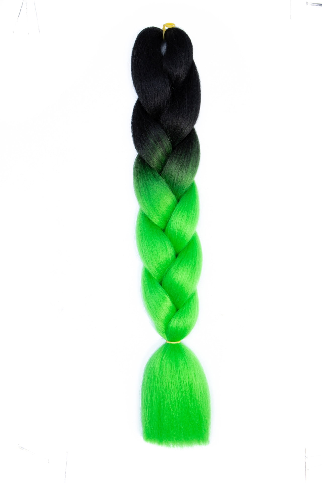 XmhyTop 10 Pack High-Temperature Jumbo Braiding Hair, Braids & Hair Extensions for Women, 24in，Black to Fluorescent Green
