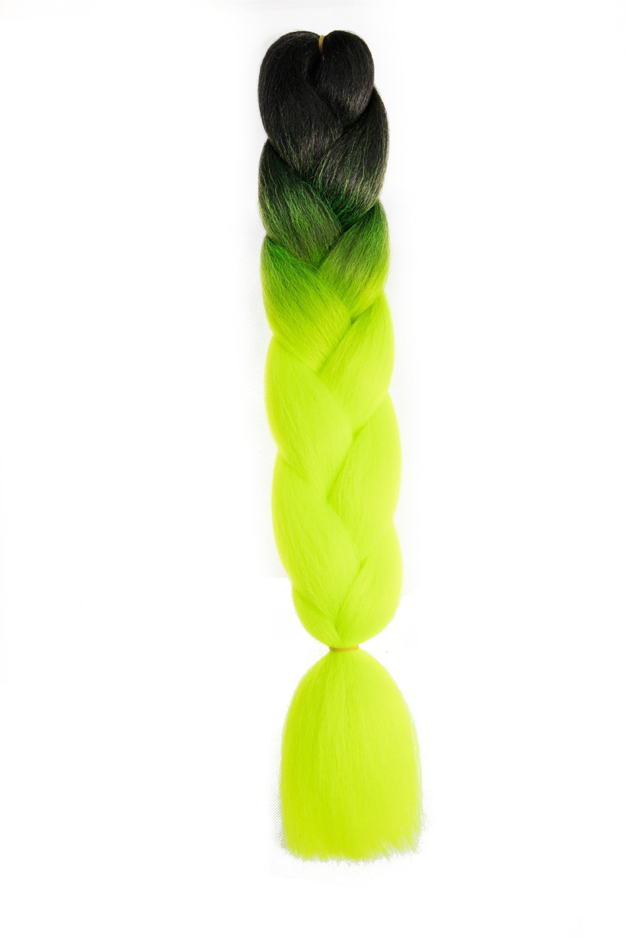 XmhyTop 10 Pack High-Temperature Jumbo Braiding Hair, Braids & Hair Extensions for Women, 24in，Black to Fluorescent yellow