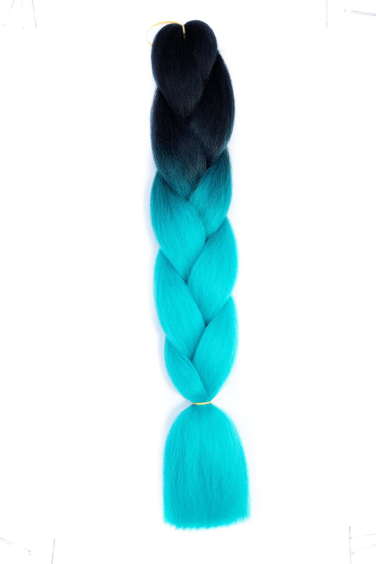 XmhyTop 10 Pack High-Temperature Jumbo Braiding Hair, Braids & Hair Extensions for Women, 24in，Black to Lake Blue