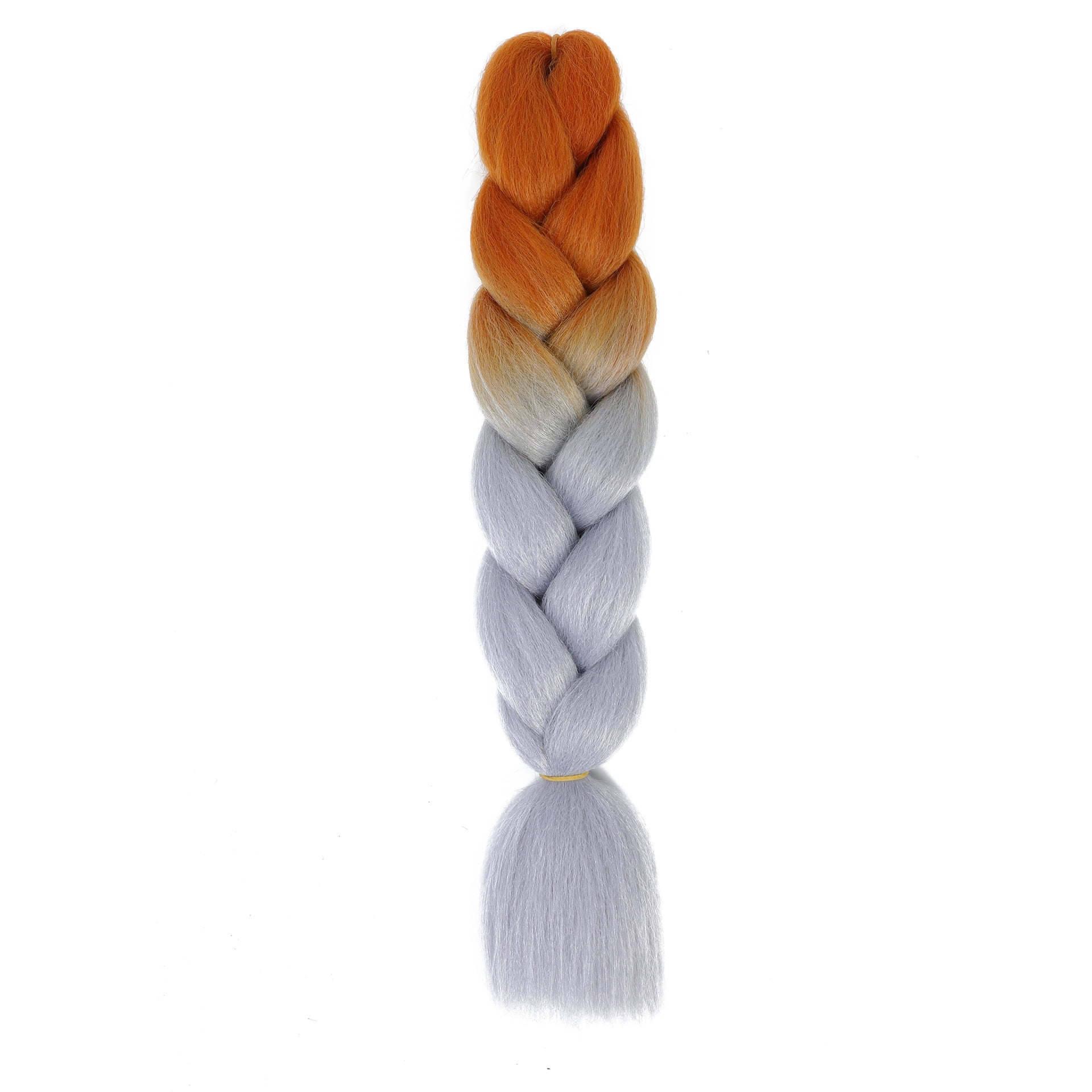 XmhyTop 10 Pack High-Temperature Jumbo Braiding Hair, Braids & Hair Extensions for Women, 24in，Dark Orange to Grey