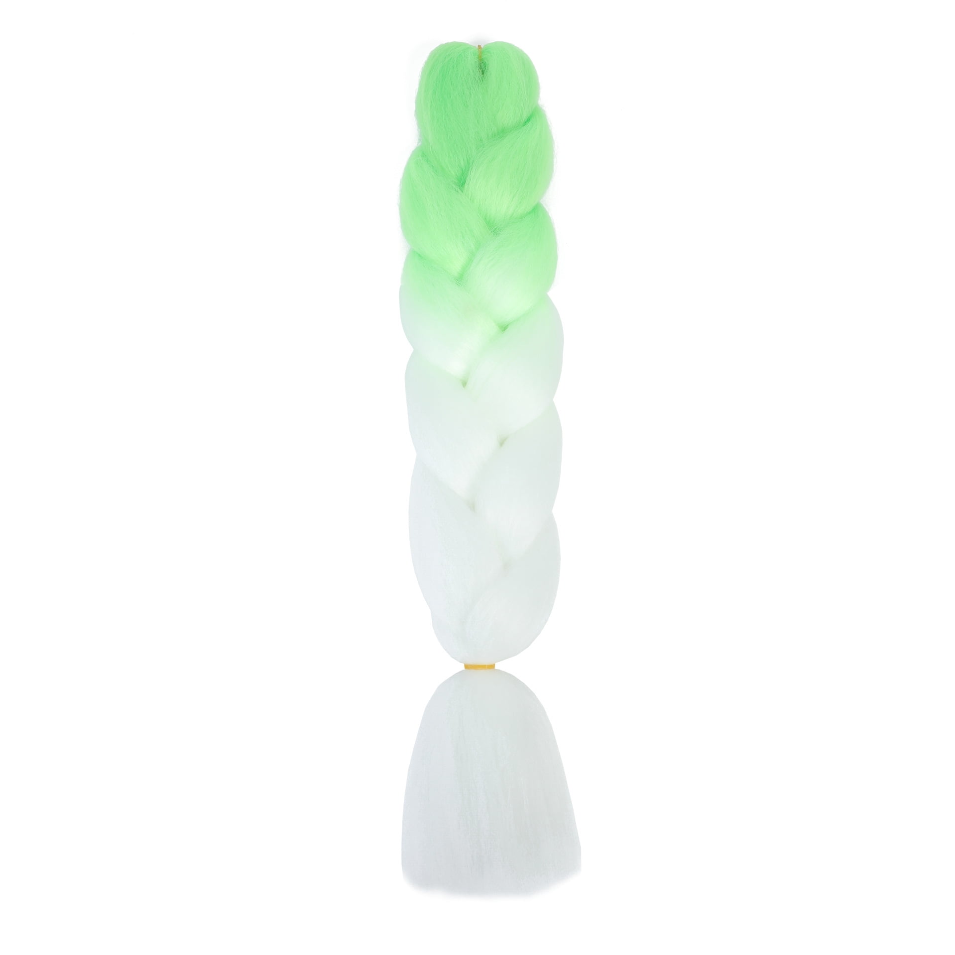 XmhyTop 10 Pack High-Temperature Jumbo Braiding Hair, Braids & Hair Extensions for Women, 24in，Fluorescent Green to White