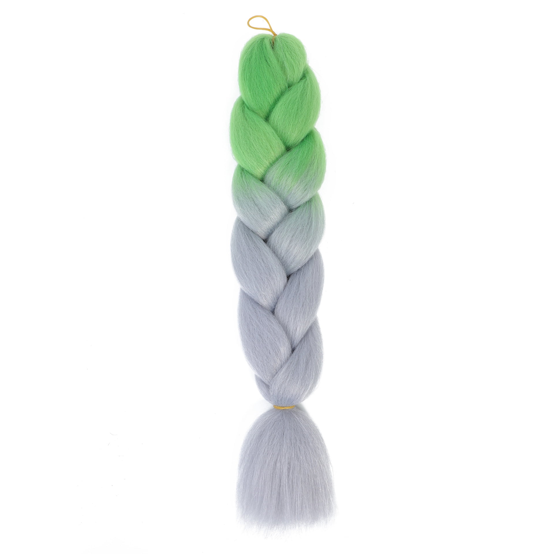 XmhyTop 10 Pack High-Temperature Jumbo Braiding Hair, Braids & Hair Extensions for Women, 24in，Green to Grey