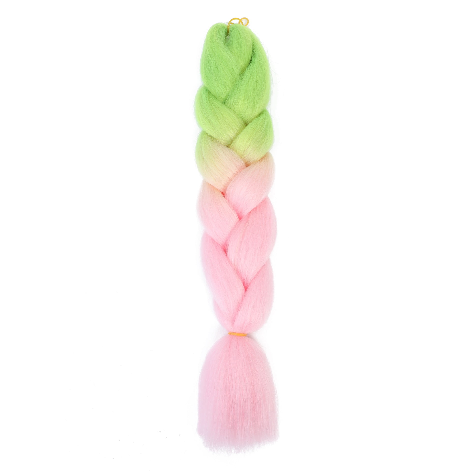 XmhyTop 10 Pack High-Temperature Jumbo Braiding Hair, Braids & Hair Extensions for Women, 24in，Green to Pink