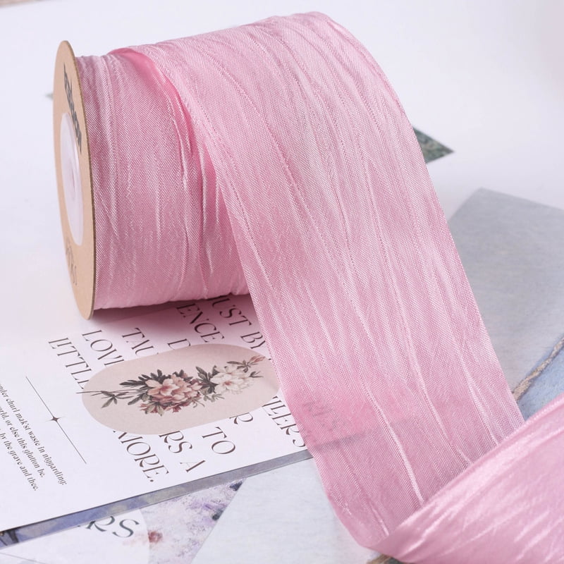XmhyTop 10 Yards Fabric Crinkled Ribbon,Silk-Like Wrinkled Ribbons,for ...