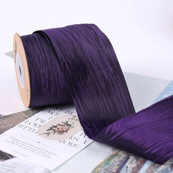 XmhyTop 10 Yards Fabric Crinkled Ribbon,Silk-Like Wrinkled Ribbons,for Gift Wrapping Basket Wreaths Bows Making Home Event Decor Christmas Tree Top Bows,A42