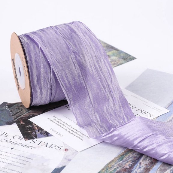 XmhyTop 10 Yards Fabric Crinkled Ribbon,Silk-Like Wrinkled Ribbons,for Gift Wrapping Basket Wreaths Bows Making Home Event Decor Christmas Tree Top Bows,A38