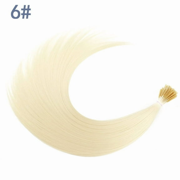XmhyTop 100 Strands 20-Inch I-Tip Fusion Hair Extensions Kit with 100 Micro Beads, Hook Needles & Plier, Long Straight Hairpieces Hair Accessories, Beige