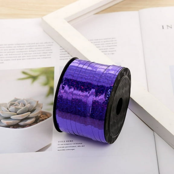 XmhyTop 100 Yard Purple Ribbon, Shiny Metallic Curling Ribbon for Gift Wrapping, Balloon Ribbon, Laser Ribbon, Curly Ribbon for Christmas, Valentine's Day, Birthday