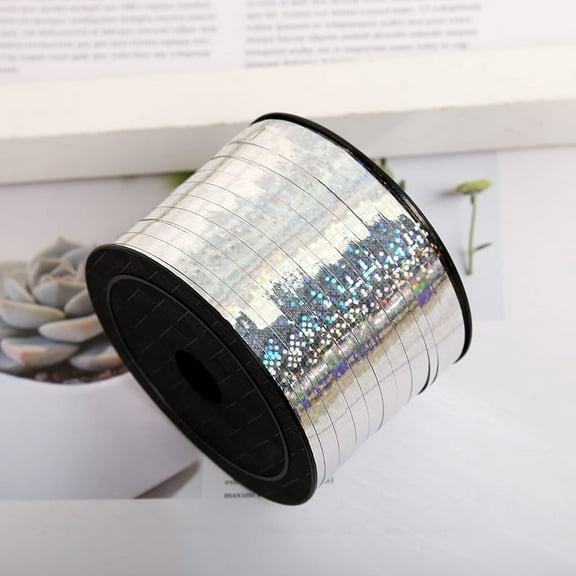 XmhyTop 100 Yard White Ribbon, Shiny Metallic Curling Ribbon for Gift Wrapping, Balloon Ribbon, Laser Ribbon, Curly Ribbon for Christmas, Valentine's Day, Birthday