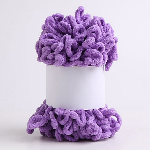 XmhyTop 100g Wool Finger Loop Thread Hand Knitted Scarf Wool Ball Coarse Wool Knitting DIY Hand Pillow Blanket DollPurple